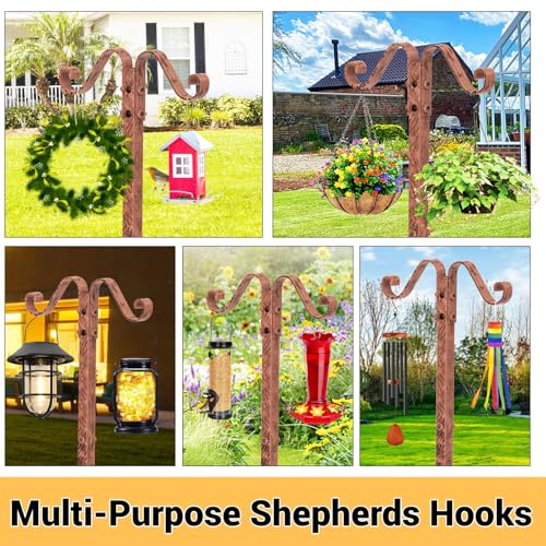 Garden Hose Holder, Vintage Hose Reel Stand with Shepherd Hook - style: Vintage Bronze