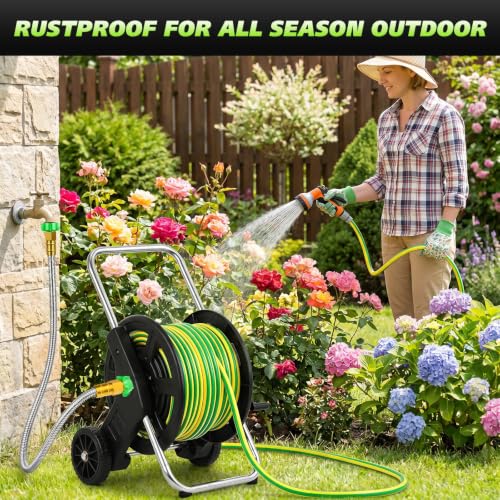 Stainless Steel Garden Hose 10 ft,Female to Female Connector Hose Extension - size: 10FT