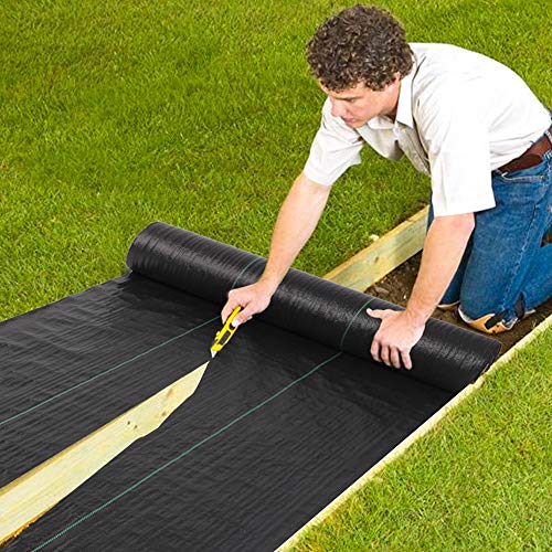 TUFFIOM Weed Barrier 4 x 300 FT Garden Landscape Fabric, Ground Cover with UV Resistance, 125gsm/3.7OZ Heavy Duty Material for Superior Weed Control, Perfect for Greenhouse, Yard, Flower Bed, Garden - size: 4 x 300 FT