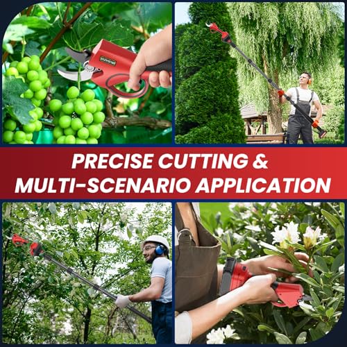 2-in-1 Electric Pruning Shears with Pole, 1.6'' Cut, SK7 Blade, 8FT Reach - style: B-Electric Pruning Shears with Pole