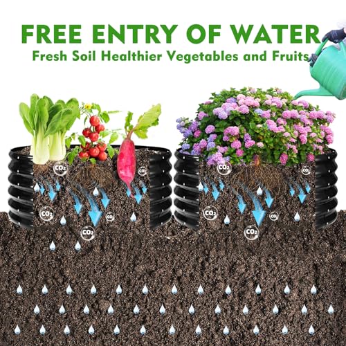 YSEJOMP 17" Tall 40" Diameter Round Raised Garden Bed Kits Outdoor Black - color: Black, size: 40 Dia X 16.5 inches