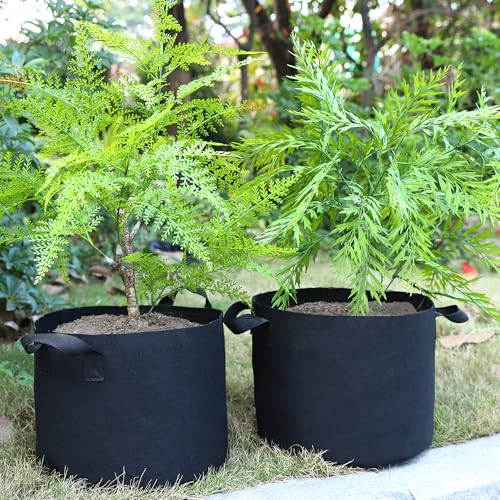 12-Pack 10 Gallon Plant Grow Bags, Heavy Duty Aeration Fabric Pots with Handles for Garden and Planting - size: 10 Gallon