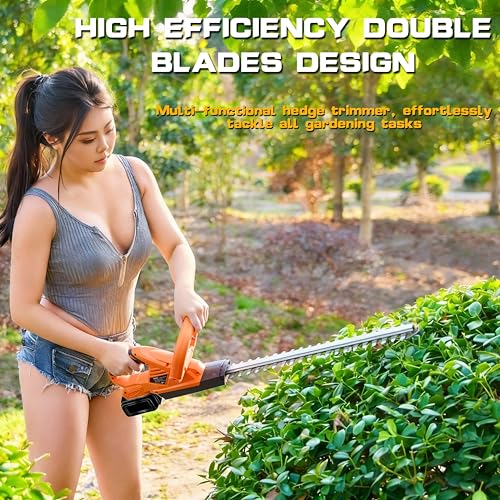 IRONFIST Cordless Hedge Trimmer, Compatible with DEWALT 20V MAX Batteries, 20" Brushless Electric Hedge Cutter, Lightweight & Portable for Hedges, Shrubs and Bushes (Battery Not Included)