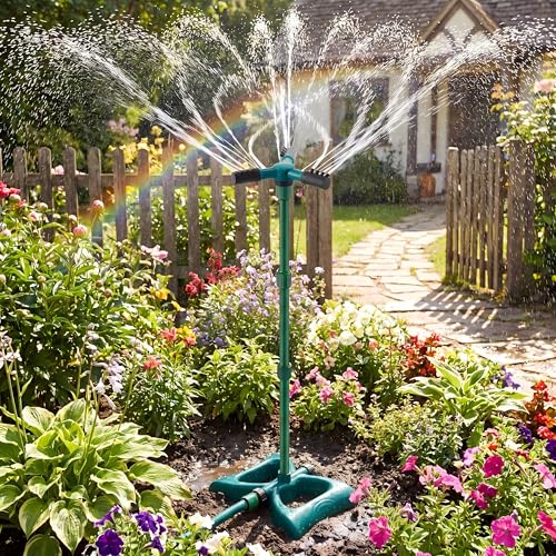 Rotating Lawn Sprinkler with Adjustable Riser