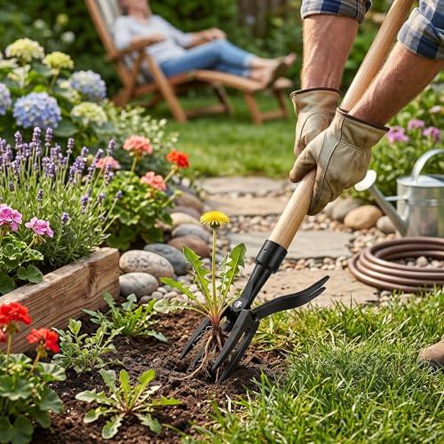 Weed Puller Head, Alloy Stand Up Weed Puller Portable Aluminum Alloy Weed Picker 4 Claw Non Slip Weeding Head Tool