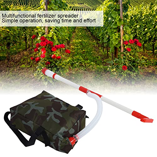 Qiilu arcidor De Fertilizantes Fertilizer Spreader Handheld Pp PVC Manual Fertilizer Spreader Fertilizing Tool with Bag for Farm Corn Vegetables Sugar Cane Fruit Trees
