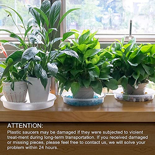 MUDEELA 18 Pack of 12 inch & 10 inch & 8 inch Plant Saucers, Durable Plant Trays for Indoors Outdoors, Clear Plastic Flower Plant Pot Saucer, Made of Thicker, Stronger Plastic, Taller Design - size: 8"+10"+12"