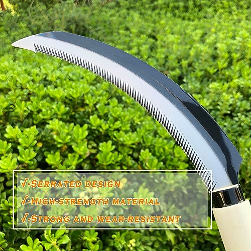 Grass Sickle Hoe Gardening Handheld Tool Weeding Tools for Garden (White) - color: White