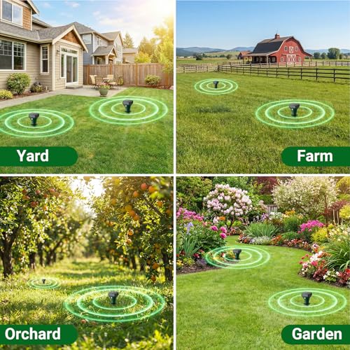 Mole Repellent Solar Powered, 8 Pack Gopher Repellent Ultrasonic for Lawns, IP65 Waterproof Mole Deterrent for Yard, Outdoor Pest Control for Groundhog, Vole, Armadillo, Chipmunk, Snake