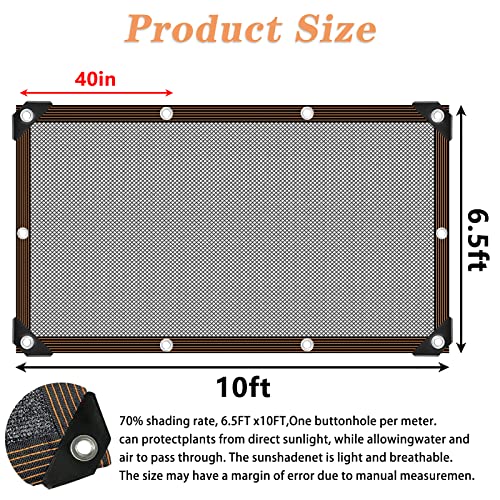 Shade Cloth - for Plants Greenhouse, 70% Sunblock Shade Sails -for Outdoor Garden Pergola Patio Lawn Sun Cloths for Kennel Chicken Coop Plant Net Cover - size: 6.5'x10'