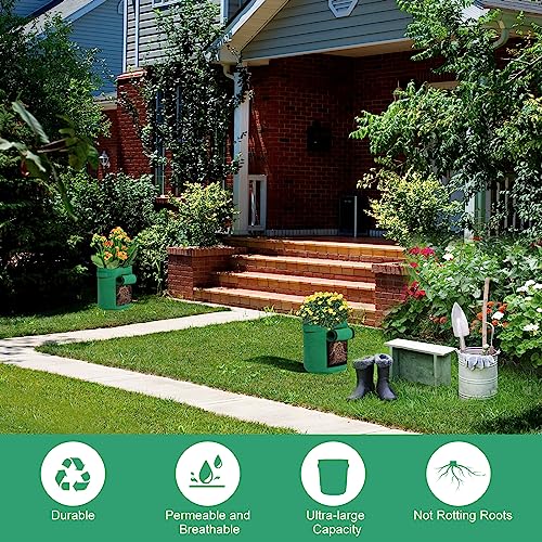 6-Pack 10 Gallon Grow Bags with Harvest Window, Thickened Fabric Plant Pots for Vegetables Potato Tomatoes Outdoor Gardening Containers with Reinforced Handles Mix (2xBlack,Green,Orange) - size: 10GAL-MIX
