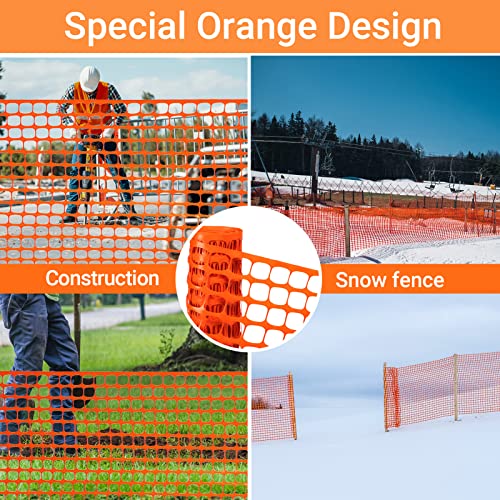 DOEWORKS Plastic Safety Fence, 4 ft x 100 ft Barrier Netting, Orange - color: Orange