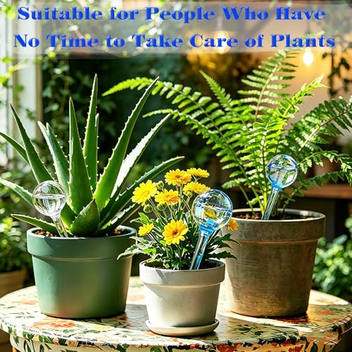 Small Plant Watering Globes, 6pcs Plastic Plant Self Watering Devices - color: G. Blue Small 6pcs