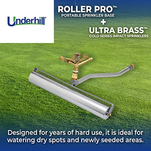 Underhill RollerPro 22-Inch Portable Sprinkler System Base with 1-Inch Full Circle Brass Impact Sprinkler, 1-Inch FHT x 1-Inch FPT, A-RP221-SI100F - size: 1", style: Full Circle