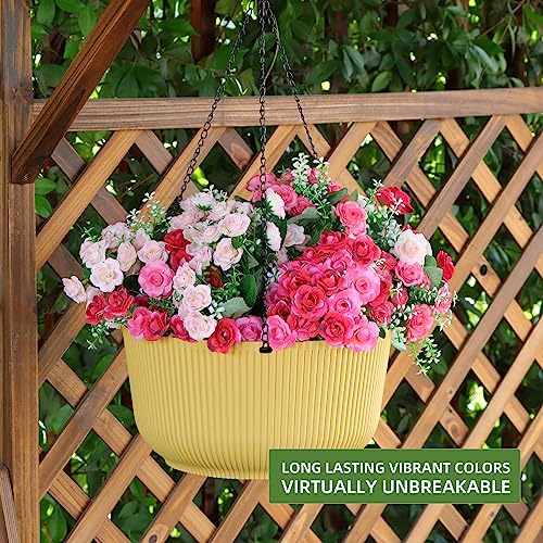 Dexceder 11.2 Inch Self Watering Hanging Planter (2 Pack, Yellow) - color: Yellow, size: 11.2 inch