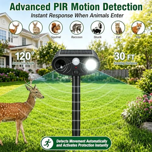 2 Pack Animal Repellent Sonic Fortress Pro Deer Repellent Device Outdoor