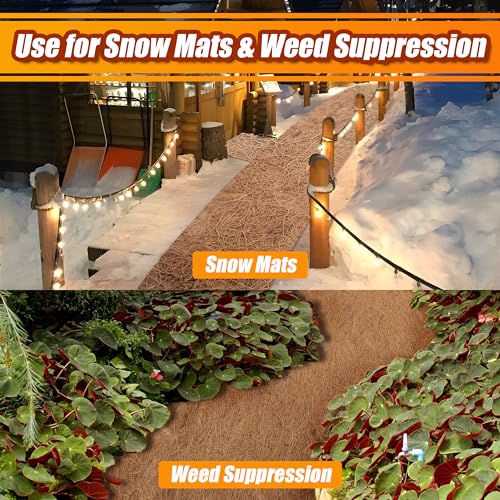 Sinimaka Coco Liner Roll, 16 x 80 Inch Coconut Fiber Liners for Planter Window Box Flower Basket, Natural Coco Coir Sheet Coco Mats for Animal Pet Pad, Reptile Carpet, Garden Decoration - size: 16x80 inch
