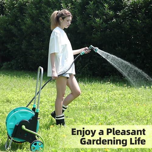 Garden Hose Reel for Outside,Hold Up to 100 ft of 5/8’’ Hose - size: 5/8 80FT-100FT