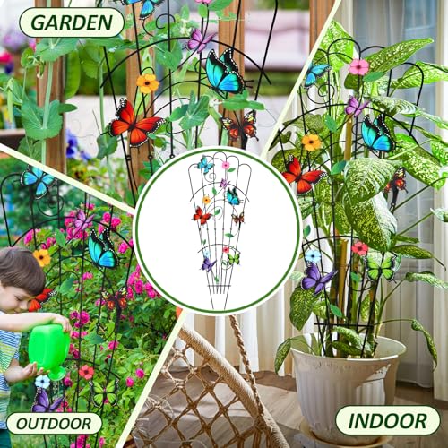 LEIFIDE 2 Pcs Butterfly Trellis for Climbing Plants 33 in Metal Indoor - style: Butterfly