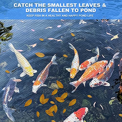 BUZIFU Pond Netting, 15 x 20FT Heavy Duty Pond Net for Koi Ponds, Garden Pool Fine Mesh Netting Kit for Leaves, Protects Koi Fish from Birds Cats Predators, with 14 Stakes and 30 Cable Zip Ties - size: 15x20FT