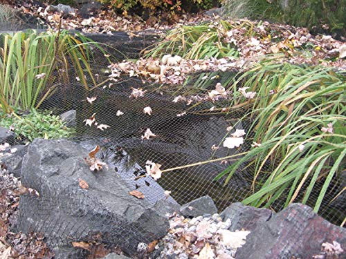 Green Vista 3/4 Inch Mesh Quality Landscape Pond Netting - 20' x 100' with 56 Steel Stakes