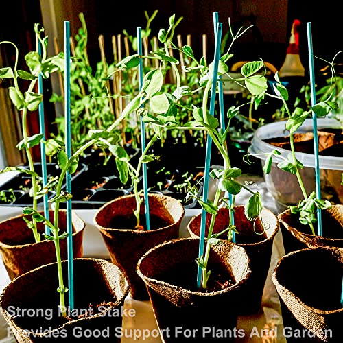 50 pcs 18 Inch Plant Sticks Support, Floral Plant Support, Wooden Sign Posting Green Bamboo Garden Sticks with Garden Ties - color: 50 pcs