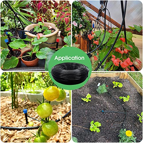 Maotong 100FT 1/4 inch Drip Irrigation Tubing Distribution Hose Tube for Garden Irrigation System - size: 100 FT 1/4"