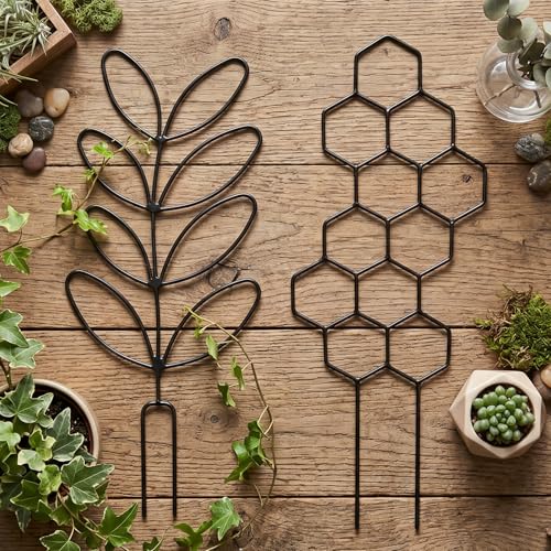 Gjinxi 2 Pcs Indoor Plant Trellis Houseplant Trelli,12 inch Plastic Trellis