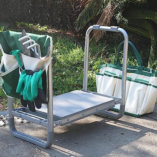 Multifunctional Garden Kneeler and seat Heavy Duty,Foldable Garden Bench for Kneeling and Sitting with Soft EVA Kneeling Pad and Large Tool Bag for Gardening Lovers - size: Style D