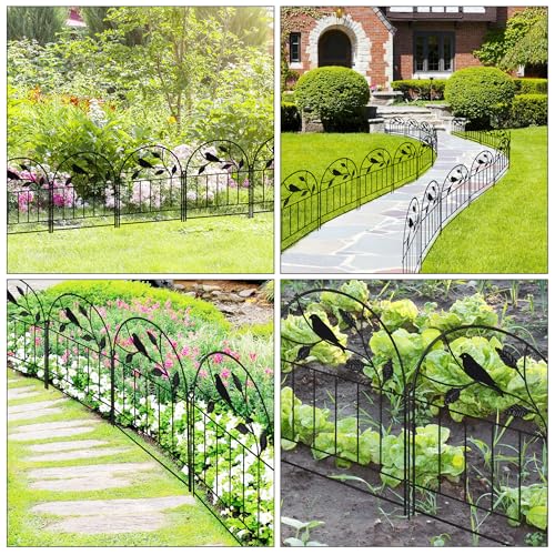 Decorative Garden Fence 10 Pack, 17in H x 10.5ft L Animal Barrier Fence