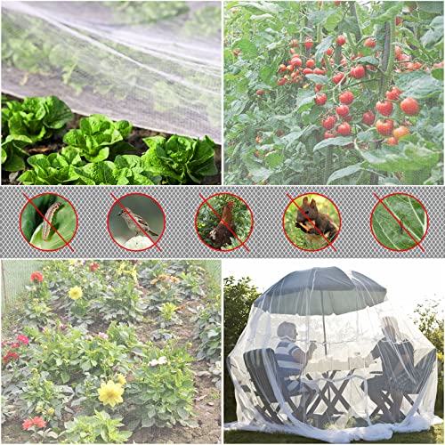 RIFNY Garden Netting for Raised Beds Garden Protection Plant, 2 Pcs 5x10Ft - color: White-2 Pack, size: 5x10 ft