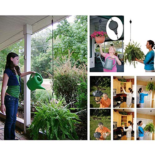 6 Pack Plant Hook Pulley, Retractable Plant Hanger Easy Reach Hanging Flower Basket for Garden Baskets Pots and Birds Feeder Hang High up and Pull Down to Water or Feed, White - color: White 6pack
