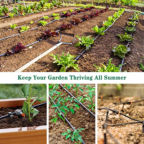 Gardrip 1/4 Inch Drip Irrigation Fittings Kit:140 Pieces Drip Irrigation Parts with Sharp End for 1/4" Irrigation Tubing Barbed Connectors for Home Garden 65 Couplings 50 Tees 10 Elbows 15 Goof Plugs - color: Sharp Barbed Fittings-140P
