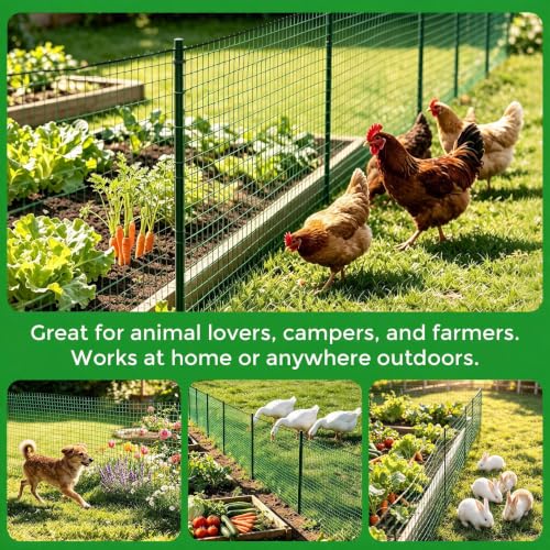 Garden Fence Temporary Fence, 6ft x 50ft Plastic Safety Snow Fence with 50 Zip Ties, Construction Barrier Fencing for Yard, Animal Barrier for Deer, Dogs, Rabbits, Chicken, Green - size: 6*50Ft