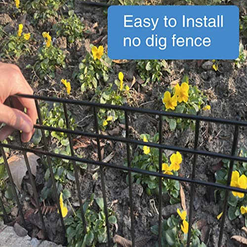32x10-inch No Dig Animal Barrier Fence, 10 Pack Black Dig Protective Fence with 1.5 inch Spike spacing, Dog/Rabbit/Groundhog Underground Defence, for Outdoor Garden Patio - size: 32x10-10P black