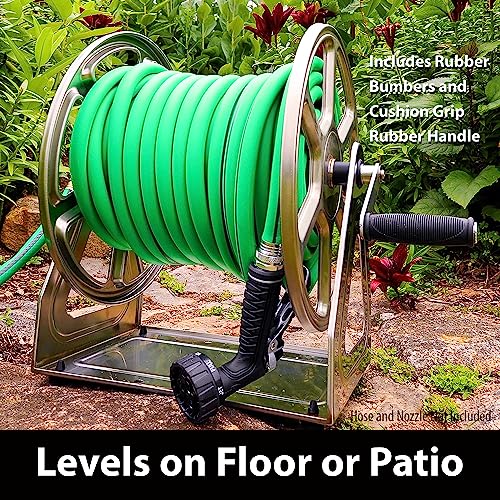 Liberty Garden Products 709-S2 Hose Reel, Stainless Steel - color: Stainless Steel