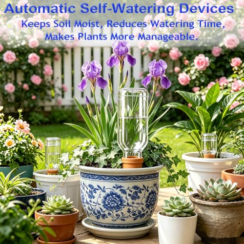 Terracotta Plant Watering Devices, Outdoor Indoor Plant Self Waterer Spikes - color: H. Brown-Terracotta-6pcs