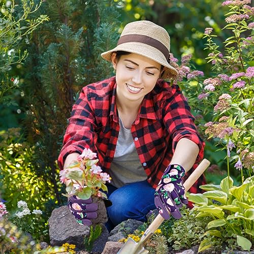 Leather Gardening Gloves for Women Garden Gloves Thorn Proof Heavy Duty Gloves Women Gardening Gift - color: Color C