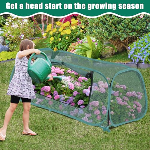 2 Pack Raised Bed Garden Covers, Garden Netting, 30% Sunblock, 45"X22"X16" - size: Green-2Pack