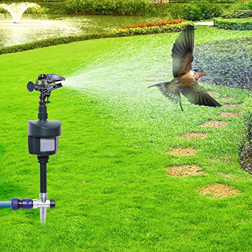 Motion Sensor Sprinkler with Adjustable Head, Day and Night Mode - color: Green-1