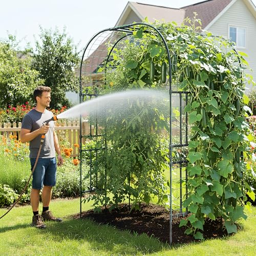 Aohanoi Garden Arch Trellis for Climbing Plants,7.22 FT Tall Large Arbour Archway for Rose Vine Cucumber Vegetables,Wide Garden Arch for Lawn,Party,Ceremony Wedding Decoration - size: 62''L x 45''W x 86''H