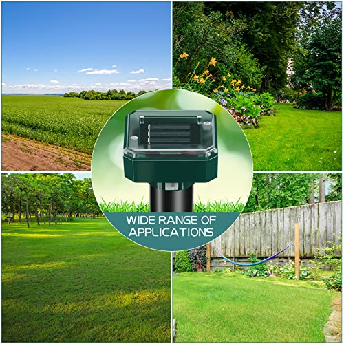 Mole Repellent for Lawns Solar Powered Mole Repeller Ultrasonic Gopher Repellent Waterproof Outdoor Snake Stakes Spikes for Yard Garden Gophers Groundhogs Voles Rodent (12, Small) - size: Small