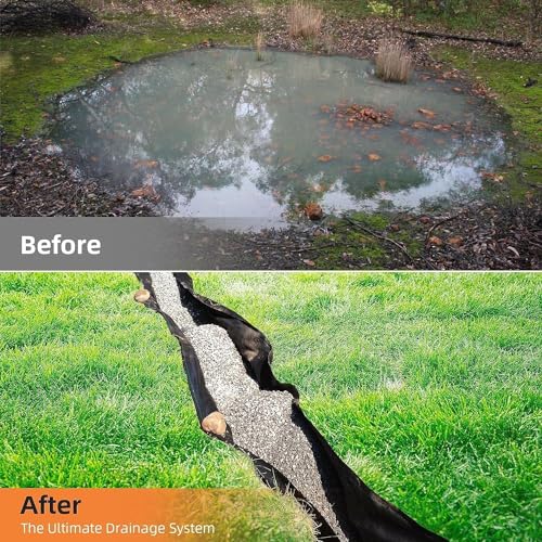 Towallmark 6 oz Heavy Duty Non-Woven Geotextile Fabric 4 ft x 50 ft, 350N Tensile Strength Landscape Fabric for Driveway Stabilization, French Drain, Erosion Control & Road Base - size: 4FTx50FT-6.0OZ