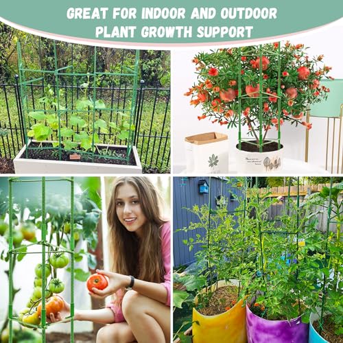 Legigo 4 Pack Tomato Cage for Garden, Up to 48Inch Sturdy Tomato Trellis - color: Green 4 Pack, size: 48 Inches
