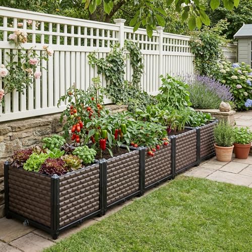 Large Planters for Outdoor Plants 14" Tall Planter Box, 78.7"L x 15.7"W - size: 78.7"(l) X 15.7"(w) X 14.2"(h)