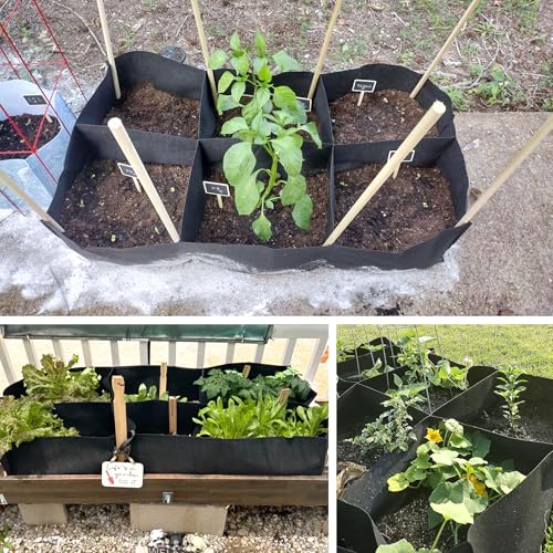 6 Grids Plant Grow Bags, 4x2x1ft. 57 Gallon Potato Tomato Planter Bags