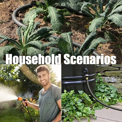 50FT PVC Hybrid Garden Hose, 5/8 in Black Hose, Brass Fittings - size: 50FT ( Male - Female )