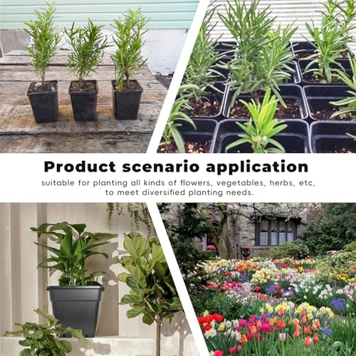 2 Gallon Square Plastic Garden Planter Pot Plant Nursery Pot 10-Pack