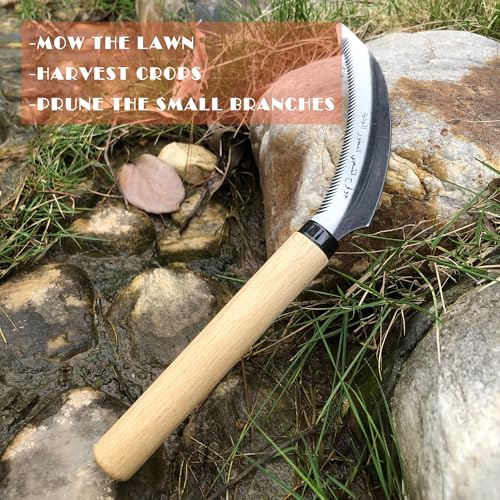 Grass Sickle Hoe Gardening Handheld Tool Weeding Tools for Garden (Beige) - color: Beige