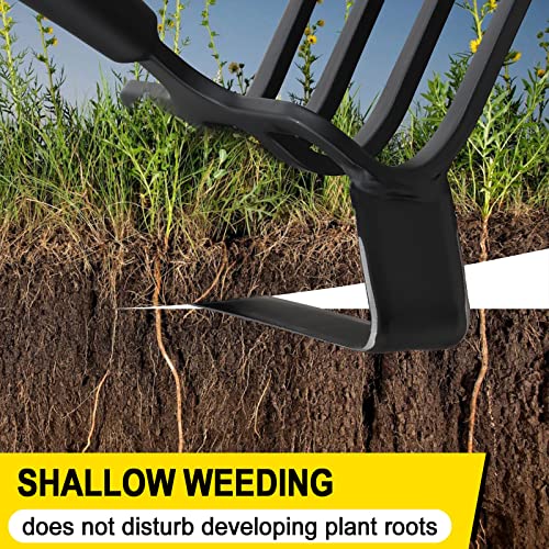 Garden Hoe, Heavy Duty Hula Hoe Garden Tool for Weeding, 62 Inch Cultivator Stirrup Hoe with Adjustable Long Handle, Action Scuffle Loop Hoe with Rake 2-in-1 Gardening Tool for Loosening Pulling Weed - size: 62Inch